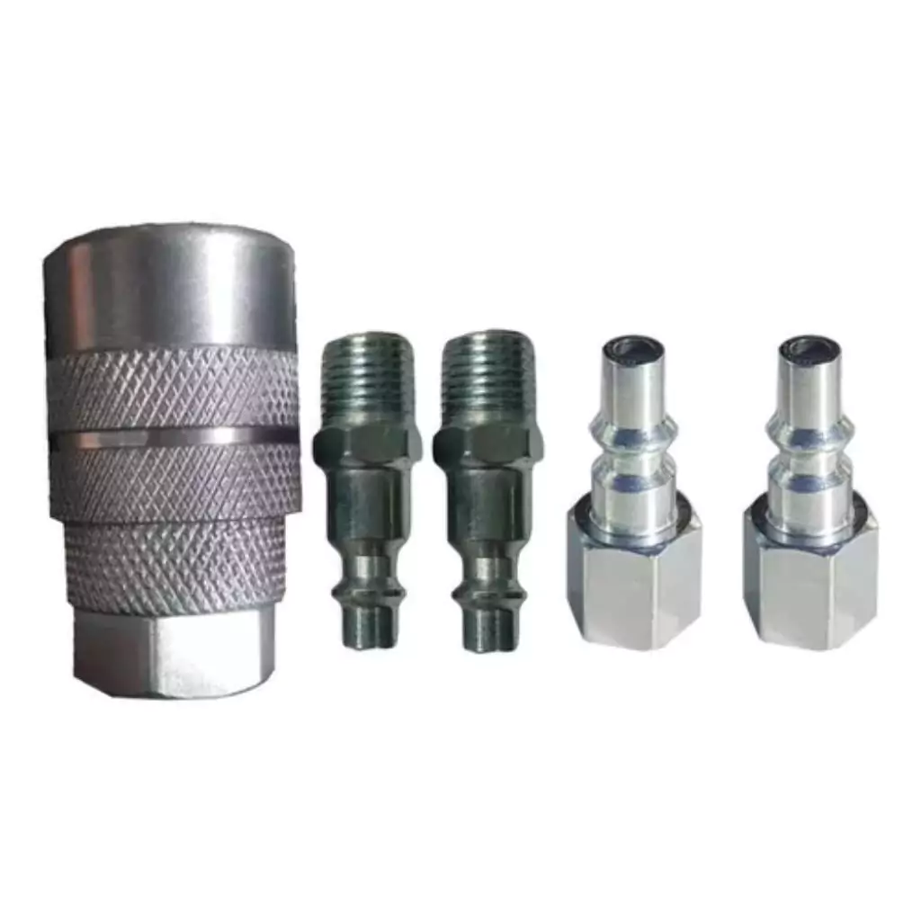 Set 5 Piezas Acoples Rapido Kit Completo Para Compresor 1/4