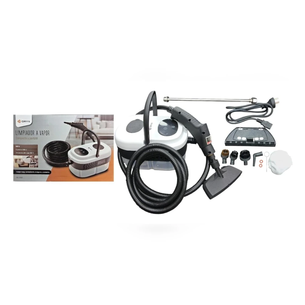 Limpiador a vapor portátil ORYX con manguera y accesorios