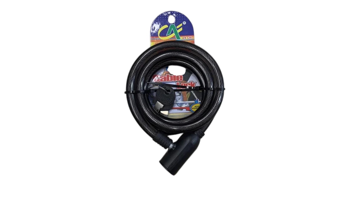Linga de cable con candado para bicicleta de 1 m