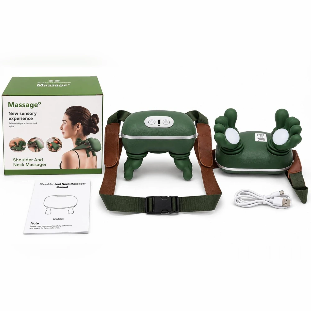 Masajeador de cuello y hombros recargable por USB con correa